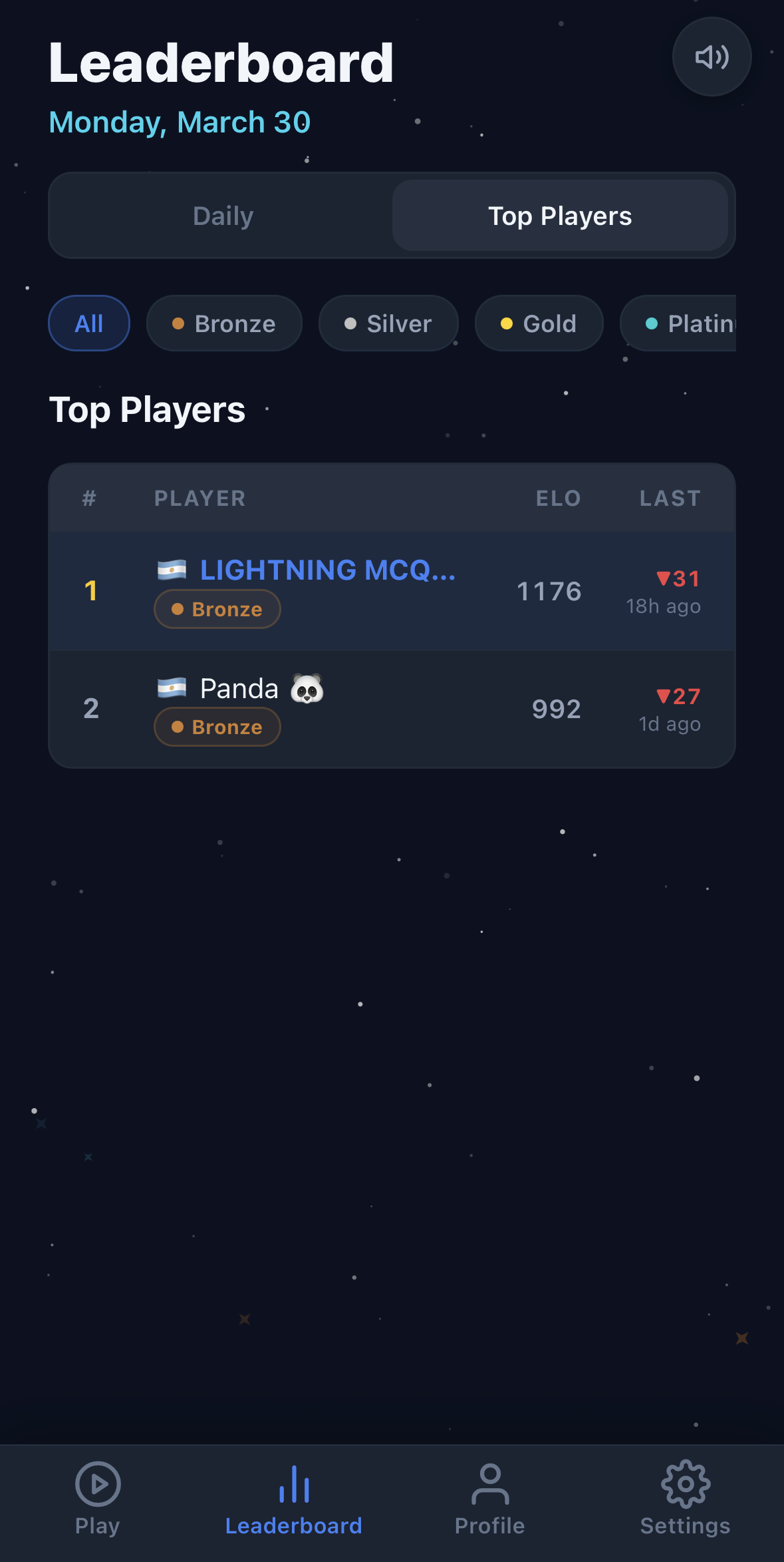 SudokuVerse leaderboard