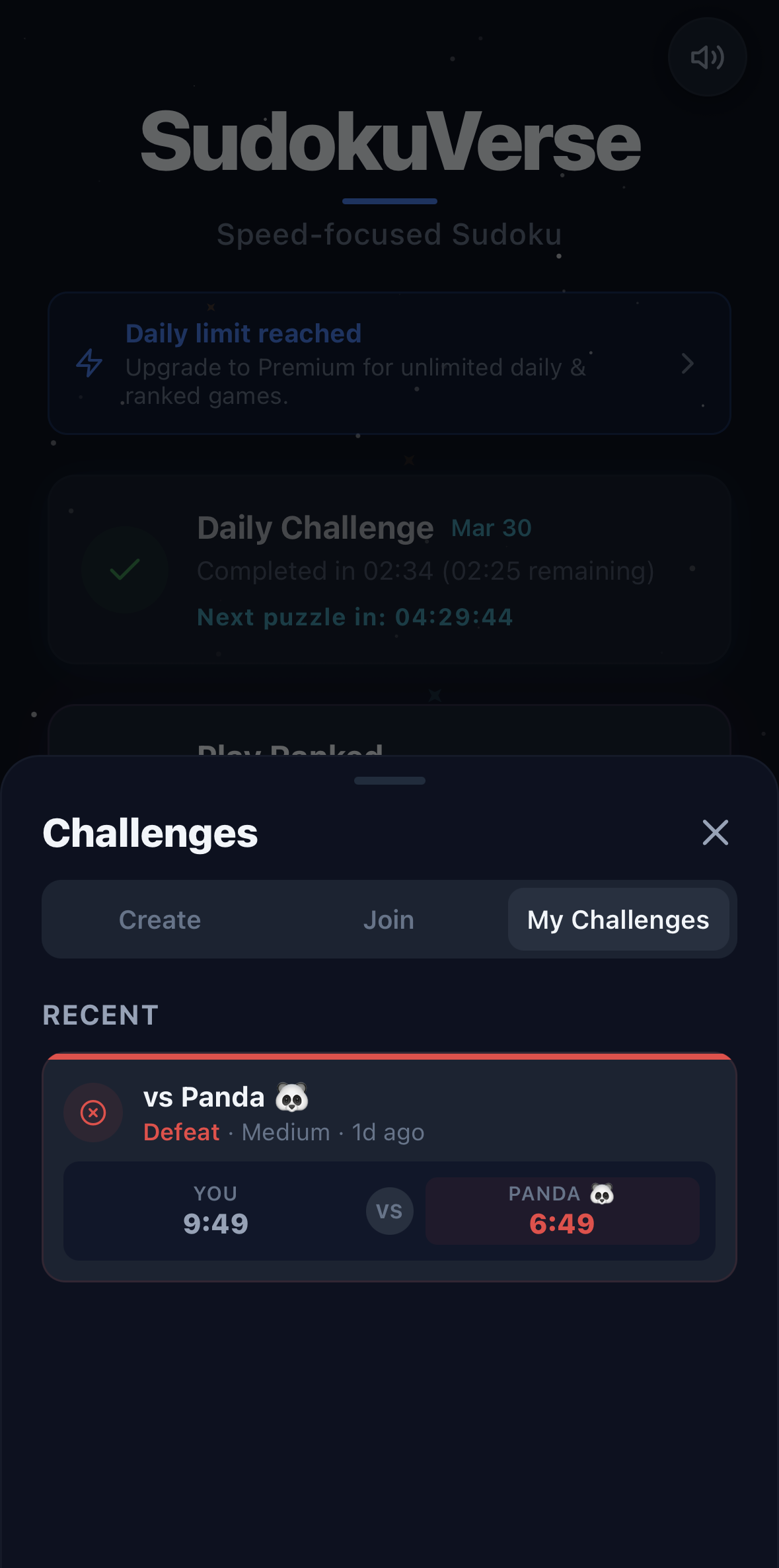 SudokuVerse my challenges